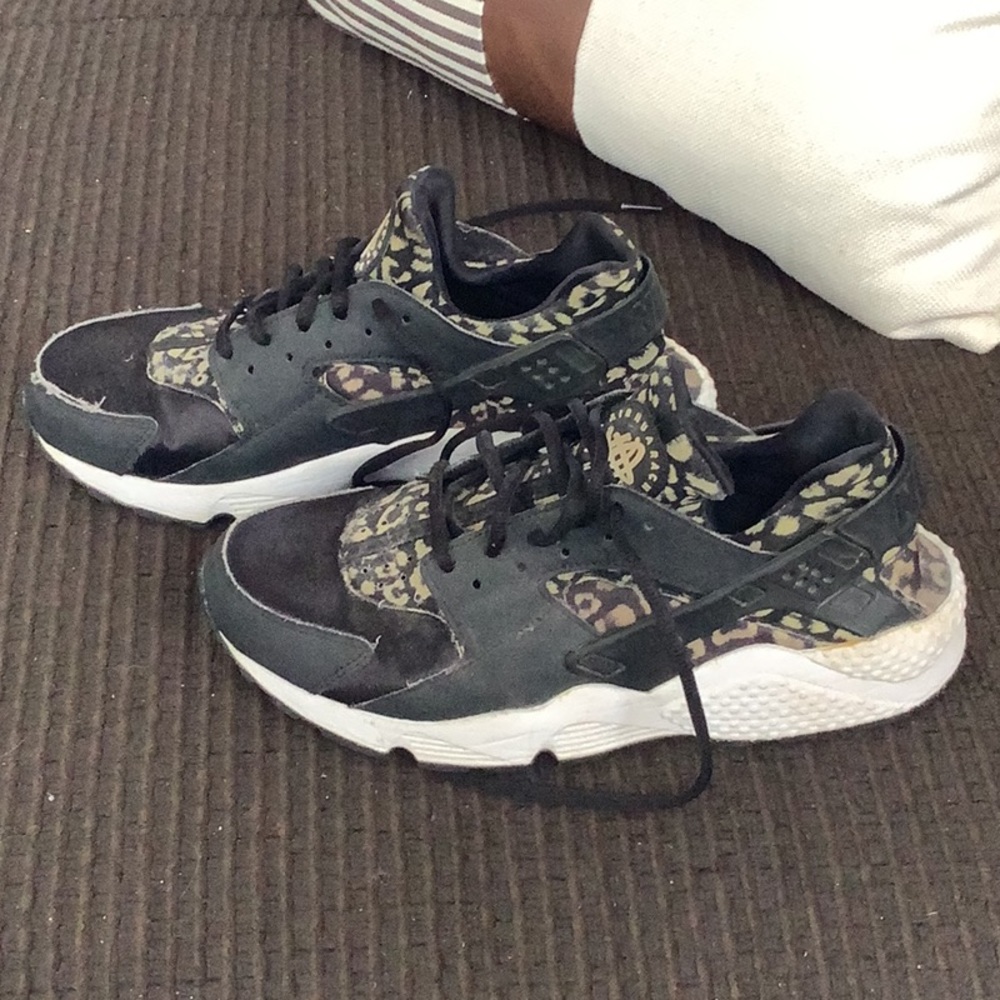 Black and Olive Animal Print Sneakers